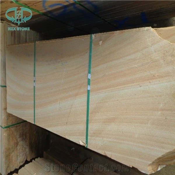 Teawood Sandstone Slabs, Yellow Wooden Sandstone Wall Tiles, Yellow Sandstone Floor Covering Tiles