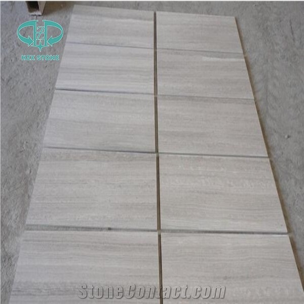 White Wood Marble Tile, Wooden White Marble Wall Stone, Exterior Facade Tile, Facade Wall Tile