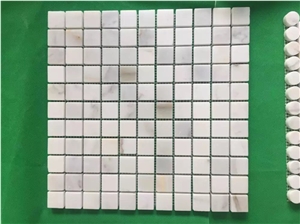 15*15 Chips Wall Mosaic Marble Calacatta Gold Polished Mosaic Tile for Project