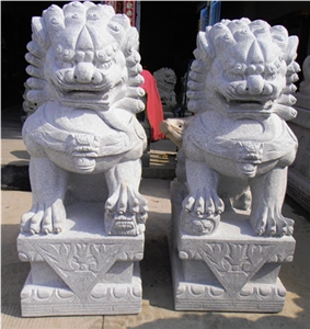 Animal Lion Sculpture Carved Stone Decoration