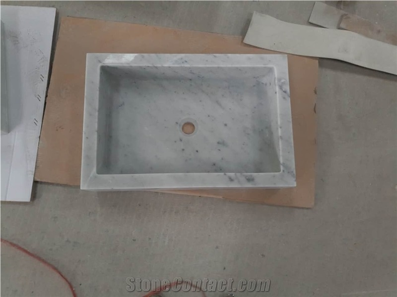 Carrara Farm Basins Bianco Carrara C Vessel Sink for Bathroom