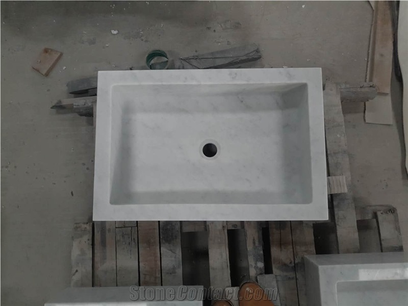 Carrara Farm Basins Bianco Carrara C Vessel Sink for Bathroom