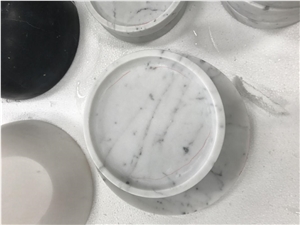 Carrara White Marble Plates,Polished Surface Finished Tea Sets,Marble Kitchen Accessories