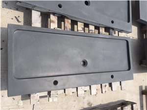 China Black Basalt Rectangle Basins,Outdoor Honed Wash Sinks