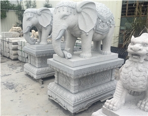 Elepant Animal Sclupture Carved Stone Decoration