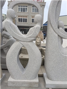 Granite Human Abstract Sculpture,Outdoor Handcarved Figure High Statues