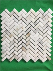Marble Calacatta Herringbone 23*48 Polished Mosaic Tile for Back Splash