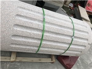 Pink Granite Column,Classic Style Outdoor Stone Column,Garden Solid Granite Pedestal Column