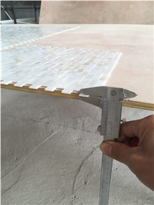Polished Mother Of Pearl Wall Mosaic,Golden Mop Thin Laminated Mosaic Pattern