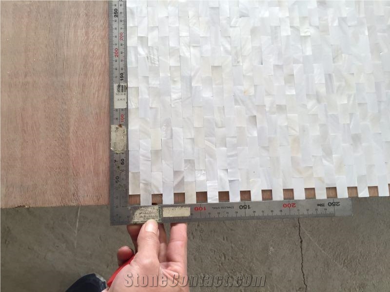 Polished Mother Of Pearl Wall Mosaic,Golden Mop Thin Laminated Mosaic Pattern