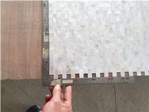 Polished Mother Of Pearl Wall Mosaic,Golden Mop Thin Laminated Mosaic Pattern