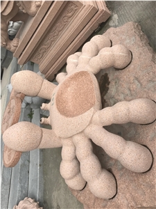 Red Granite Crab Sculpture,Big Seafood Sculpture for Outdoor Decoration,Crab Garden Sculpture