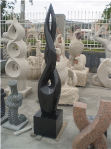 Shanxi Black Granite Abstract Sculpture