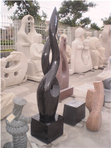Shanxi Black Granite Abstract Sculpture