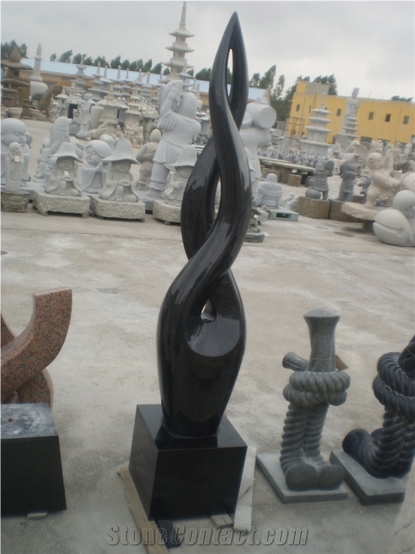 Shanxi Black Granite Abstract Sculpture