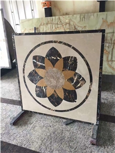 Square Waterjet Mosaic Pattern Medallion
