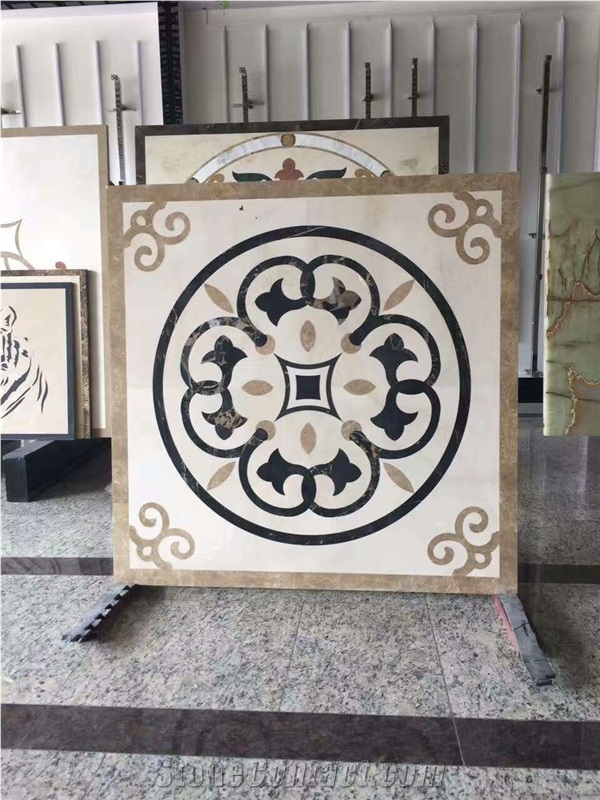 Square Waterjet Mosaic Pattern Medallion