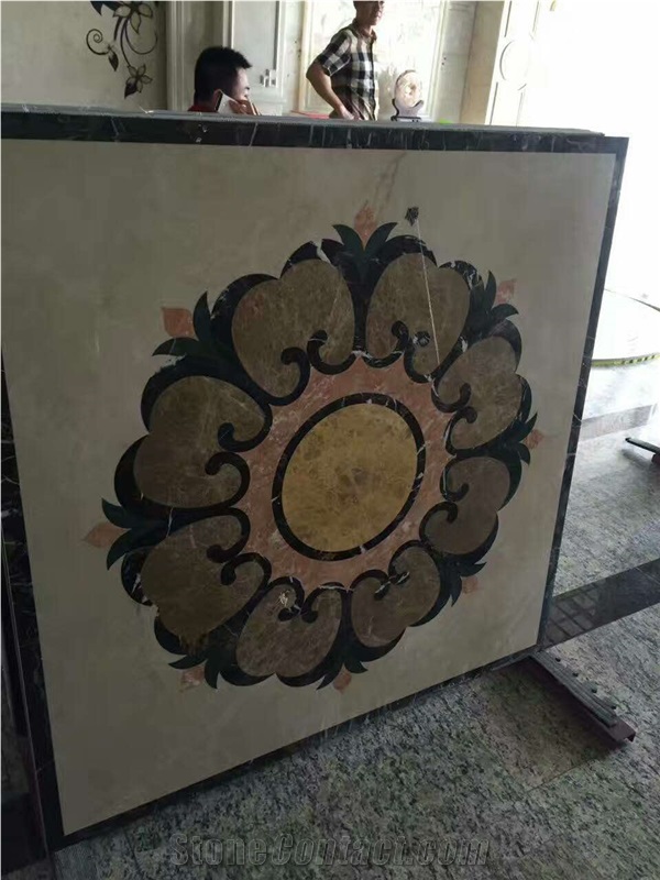 Square Waterjet Mosaic Pattern Medallion