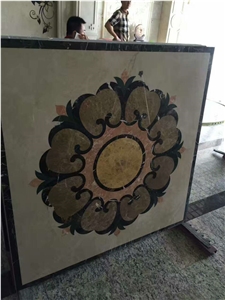 Square Waterjet Mosaic Pattern Medallion