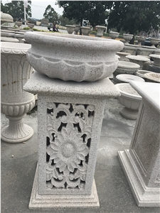 White Granite Flower Pot Sets,Ourdoor Garden Stone Planters,Handcarved Stone Landscaping Planters White Granite Flower Pot Sets,Ourdoor Garden Stone Planters,Handcarved Stone Landscaping Planters