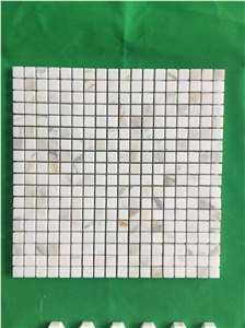 White Marble Herringbone 15*23 Mosaic Tile Marble Calacatta Gold Mosaic Tile for Wall