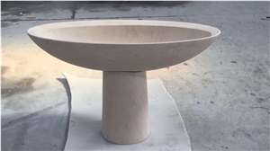 Yellow Travertine Pedestal Basin Sets,Outdoor Oval Wash Bowls Yellow Travertine Pedestal Basin Sets,Outdoor Oval Wash Bowls