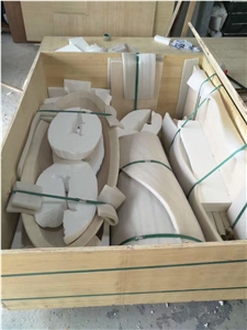 Yellow Travertine Pedestal Basin Sets,Outdoor Oval Wash Bowls