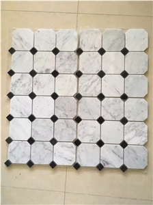 Lantern Shape Bianco Carrara White Marble Mosaic