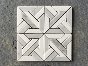 Lantern Shape Bianco Carrara White Marble Mosaic