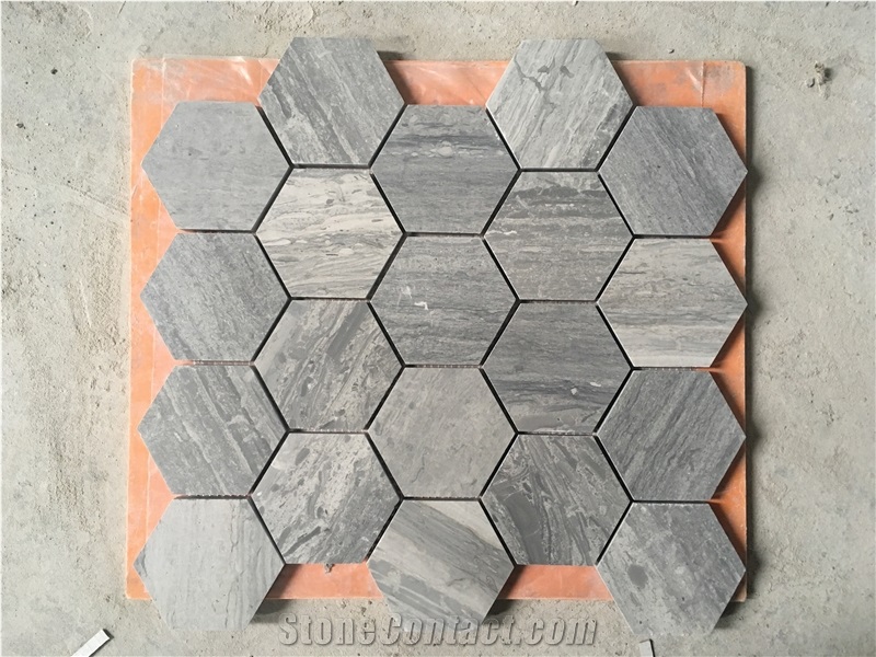 Milky White Hexagon Marble Mosaic Tile Polished Europe Style