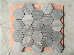Milky White Hexagon Marble Mosaic Tile Polished Europe Style