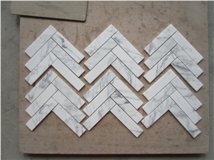 Polished White ,Grey,Beige Basket Weave Mosaic