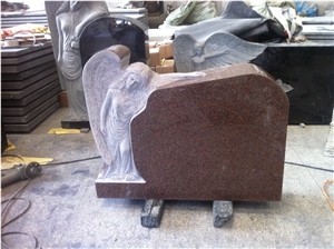 Angel Monument Indian Red Granite Uprights Monument Tombstone