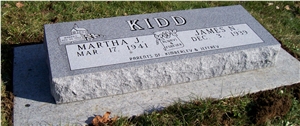Bevels Headstone, G603 Grey Granite Slant Gravestone