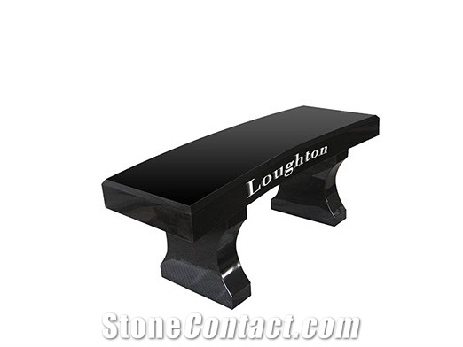Black Granite Curved Bench Monument