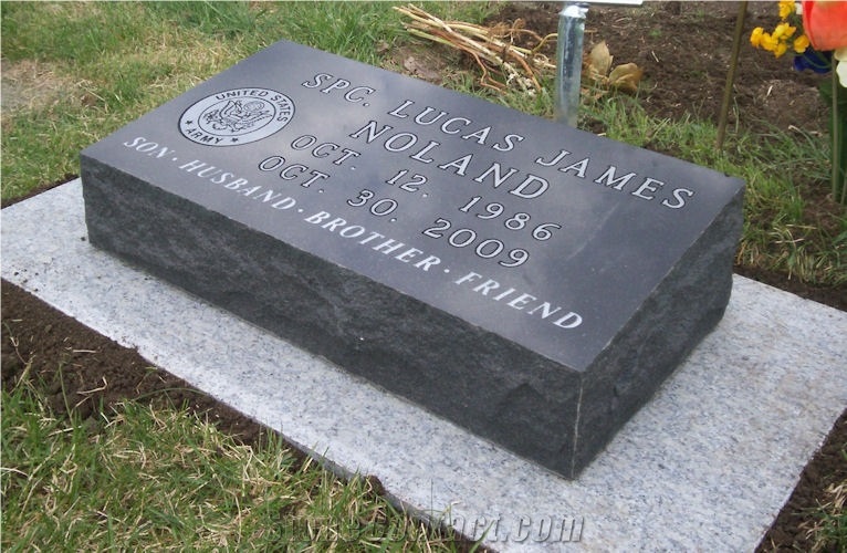 Black Granite Western Style Tombstone Slant Headstones