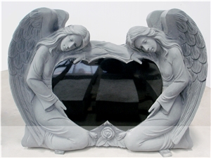 Double Angle Heart-Shaped Monument Upright Tombstone Double Angle Heart-Shaped Monument Upright Tombstone