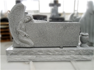 G603 Grey Granite Combined Angel Tombstone G603 Grey Granite Combined Angel Tombstone