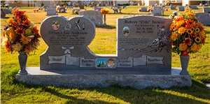 Grey Granite Heart-Shaped Monument