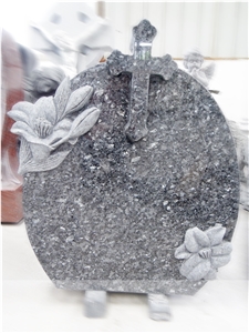 Grey Granite Monument Cross Tombstone