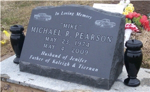Grey Granite Slant Grave Stone Grey Granite Slant Grave Stone