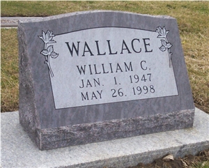 Grey Granite Slant Gravestone Markers Bevels