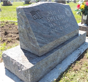 Grey Granite Slant Headstones, Slant Gravestone