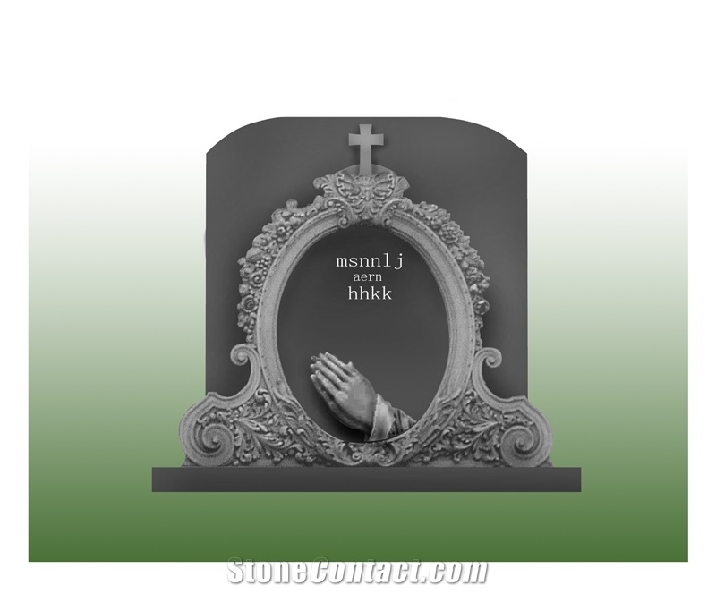 Grey Granite Western Style Monuments Tombstones Design