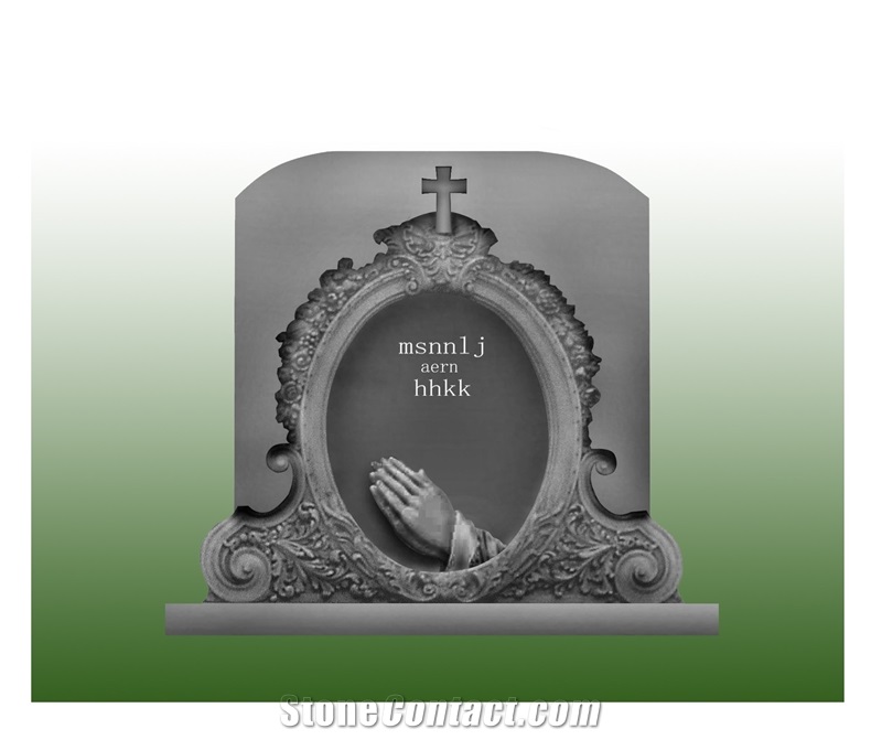Grey Granite Western Style Monuments Tombstones Design