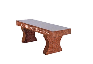 Harp Legs Bench, Indian Red Granite Monumental Bench