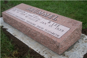 Indian Red Bevel Slant Monument Tombstone