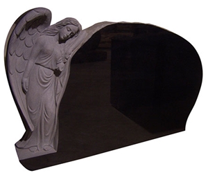 Leaning Angel Black Granite Monument,Tombstone