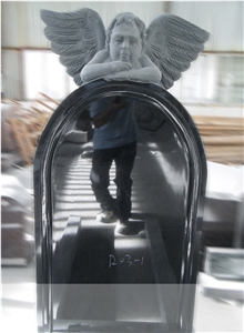 Shanxi Black Angle Upright Monument Tombstone