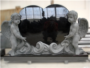 Shanxi Black Granite Double Cupid Monument